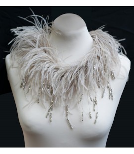 Statement luxury necklace from ostrich feathers