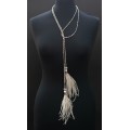 Elegant long necklace from ostrich feathers