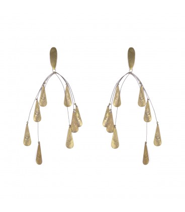 Dangling gold plated earrings.