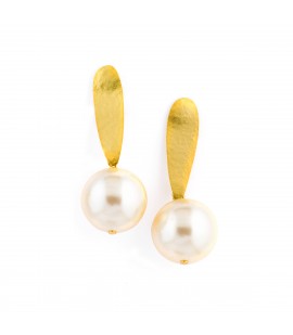 Gold plated pearl earrings.