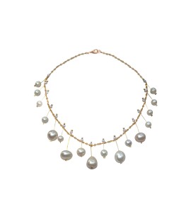 Delicate pearl necklace.