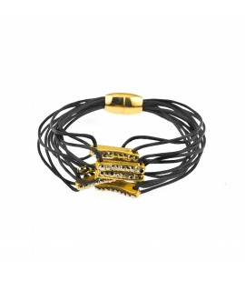 Wax cord and Swarovski bracelet