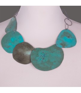 Unique designed patina necklace.