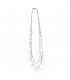 Long faux leather necklace with silver plated drops