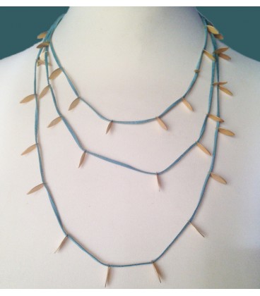 Layered faux suede necklace.