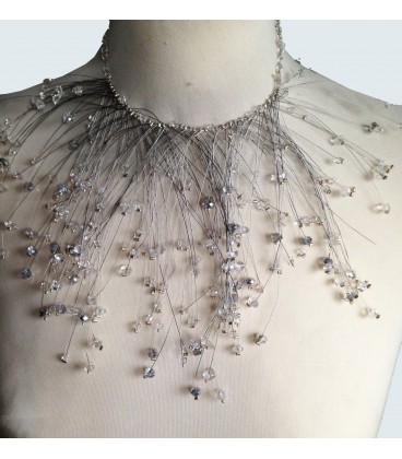 Statement cascade pearl necklace.