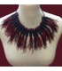 Boho fringed necklace burgundy