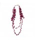 Long red resin petal necklace 