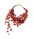 Layered red petals necklace.