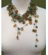 Layered olive petals necklace.