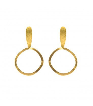 Drop hoop gold plated earrings.
