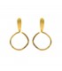 Drop hoop gold plated earrings.
