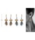 Playful gold plated and suede earrings, 