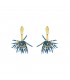 Playful faux suede earrings, steel blue