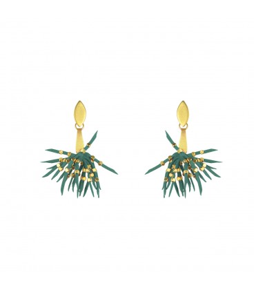 Playful faux suede earrings, turquoise