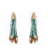 Long faux suede earrings, turquoise.