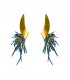 Stylish uniquely shaped earrings, steel blue.