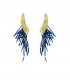 Stylish uniquely shaped earrings, blue.