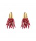 Playful faux suede earrings, red