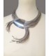 Linen and silver plated necklace.