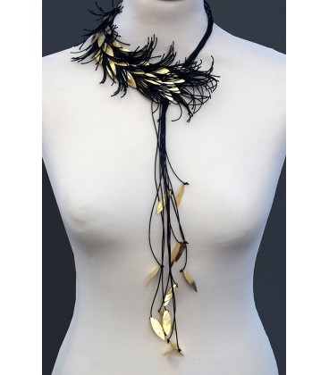 Stylish  black wax chord necklace.