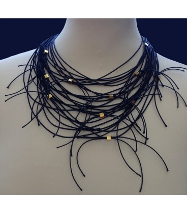 Stylish black wax chord necklace.