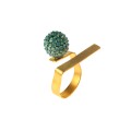 Gold plated ring with Swarovski crystals.